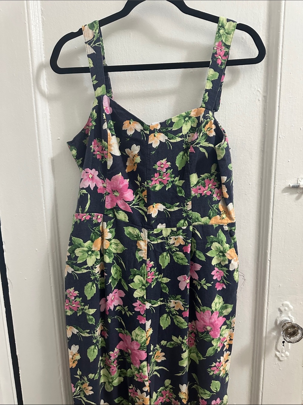 Old Navy Floral Strappy Jumpsuit - Navy, Pink, Green, Light Orange